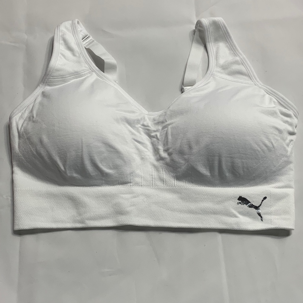New! Puma White Seamless Convertible Sports Bra